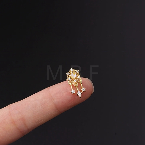 Brass Micro Pave Cubic Zirconia Cartilage Earrings WGF347E-20-1