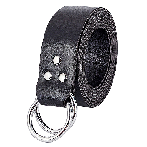 PU Leather Chain Belt with Iron Double D-ring Buckle AJEW-WH0314-52A-1