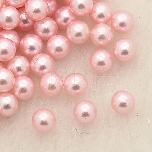 No Hole ABS Plastic Imitation Pearl Round Beads MACR-F033-4mm-18-1