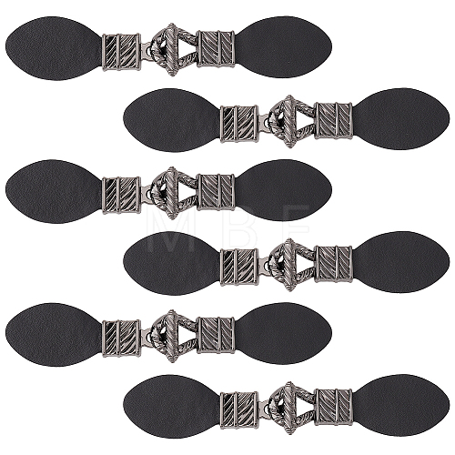 Fingerinspire 6 Sets PU Imitation Leather Sew on Toggle Buckles FIND-FG0001-89-1