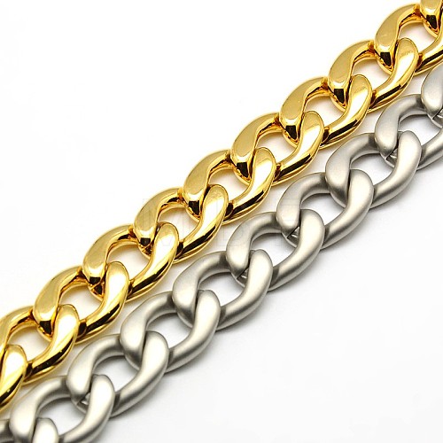 304 Stainless Steel Curb Chain/Twisted Chain Bracelets STAS-A028-B127-1