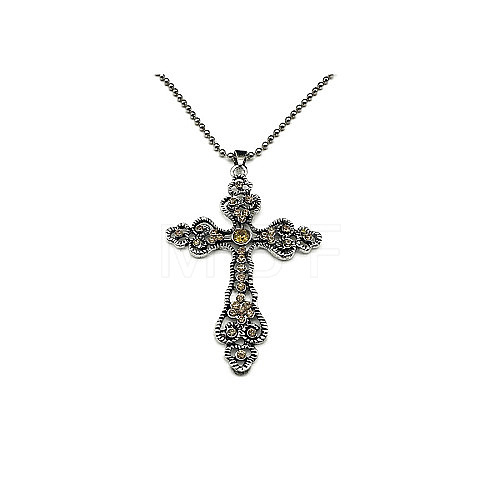 Cross Zinc Alloy Pendant Necklace NF8765-10-1