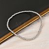 Brass Round Beaded Stretch Bracelets for Men Women BJEW-B148-05A-P-3
