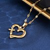 201 Stainless Steel Pendant Necklace for Women NJEW-F335-02G-02-5