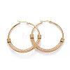 304 Stainless Steel Big Hoop Earrings EJEW-L232-032C-G-1