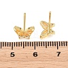 Brass Micro Pave Cubic Zirconia Stud Earrings for Women KK-A305-06G-03-4