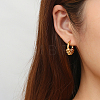 304 Stainless Steel C Shaped Spring Design Stud Earrings FA3062-1-2