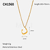 304 Stainless Steel Arabic Initial Letter Pendant Necklaces FS-WG7B6CA-03-1