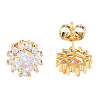 Cubic Zirconia Flower Stud Earrings EJEW-N011-60E-1