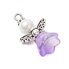 Glass Pearl Pendants PALLOY-JF03655-02-4