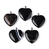 Natural Black Banded Agate(Dyed & Heated) Pendants G-T143-51A-1
