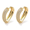 Brass Micro Pave Clear Cubic Zirconia Hoop Earrings EJEW-C182-07F-G-4