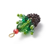 Glass Seed Beaded Cactus Pendants PALLOY-MZ01102-4