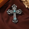 Cross Fleury Rhinestone Brooch Pin PW-WG37E1A-02-1