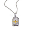 Religion Two Tone 316L Surgical Stainless Steel Arch Shaped with Holy Spirit Bird Pendant Necklaces for Women WG166A9-01-1