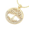 Brass Micro Pave Clear Cubic Zirconia Pendant Necklaces for Women NJEW-M009-04G-C-1