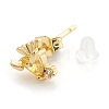Brass Cubic Zirconia Stud Earring EJEW-O106-02G-3