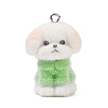 Animal Theme Flocky Opaque Resin Pendants RESI-H042-01P-02-1