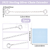 3Pcs Sterling Silver Chain Extender STER-BBC0009-70A-2