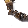 Natural Tiger Eye Chips Stretch Bracelets for Women Men BJEW-JB11341-11-4