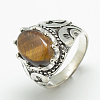 Natural & Synthetic Mixed Stone Wide Band Finger Rings RJEW-T003-04M-3
