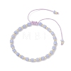 Flat Round Synthetic Blue Lace Agate Beads Braided Bead Bracelets BJEW-JB13247-01-2