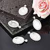Oval Alloy Rhinestone Pendant Cabochon Settings X-ALRI-T354-01S-5