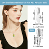 6Pcs 304 Stainless Steel Glue-on Flat Pad Pendant Bails STAS-BBC0010-77-2