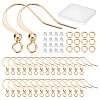 50Pcs Real 18K Gold Plated Brass Horizontal Loop French Earring Hooks KK-CN0001-81-1