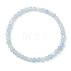 Natural Aquamarine Beaded Stretch Bracelets for Women BJEW-JB13335-02-2