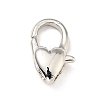 Brass Heart Lobster Claw Clasps KK-G416-47P-1