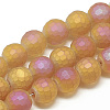 Electroplate Glass Beads Strands EGLA-Q108-8mm-07-1