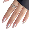 1 Bag ABS Plastic Mermaid Metallic Effect Press On False Nails MRMJ-CP0001-63-8