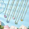 Electroplated Natural Quartz Hexagon Prism Pendant Necklaces NJEW-JN04996-2