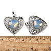 Opalite Peach Love Heart Pendants G-G158-01V-3