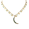 304 Stainless Steel Pave Green Cubic Zirconia Moon Pendant Necklaces for Women NJEW-F362-03G-2