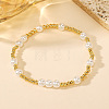 Bohemian Style Brass & Imitation Pearl Stretch Bracelets for Women YM3470-3