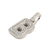 Brass Micro Pave Clear Cubic Zirconia Pendants KK-B099-01P-B-2