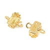 Brass Pave Cubic Zirconia Rectangle Connector Charms KK-P347-06G-4