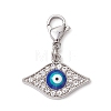 Evil Eye Alloy Enamel Rhinestones Pendant Decorations HJEW-JM02090-02-1