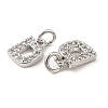 Brass Micro Pave Grade AAA Cubic Zirconia Charms LS-ZIRC-P067-11P-D-NR-3