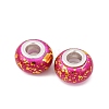 Opaque Resin Rondelle European Beads RESI-Z046-01F-2