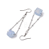 304 Stainless Steel with Electroplated Natural Quartz Bead Dangle Earrings EJEW-JE05990-5