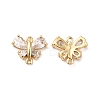 Brass Clear Cubic Zirconia Connector Charms KK-M233-53G-1