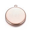 Ion Plating(IP) 304 Stainless Steel Pendant Cabochon Settings STAS-G127-13-25mm-RG-2