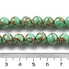 Synthetic Gold Line Turquoise Beads Strands G-A255-A03-01B-4