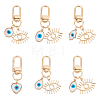 6Pcs 6 Style Evil Eye Resin Pendant Decorations for Women KEYC-AR0001-21-1