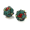 Christmas Theme Polymer Clay Rhinestone Beads with Resin RESI-Z045-01B-2