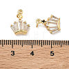 Brass Micro Pave Clear Cubic Zirconia Charms KK-A291-31G-3