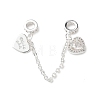 Brass Micro Pave Clear Cubic Zirconia Cable Chain European Beads KK-G531-07D-S-1